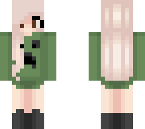 blonde girl in creeper hoodie