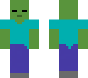 cartoony minecraft zombie