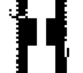 half white, half black