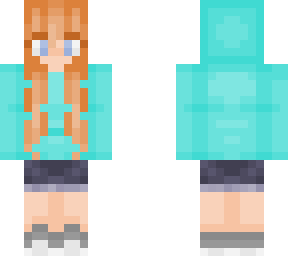light cyan hoodie girl