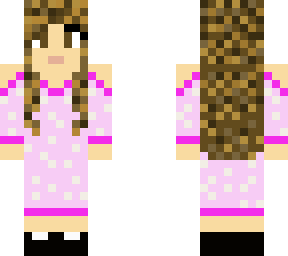 pink girl with brown hair