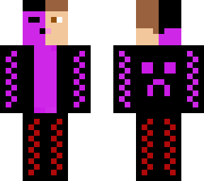 purple and red checkers man