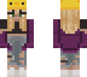 blonde girl with yellow axolotl uwu