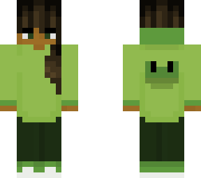 girl in frog hoodie