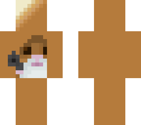staring hamster with a gun