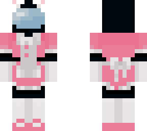 black among us with pink cat girl maid(recolor)