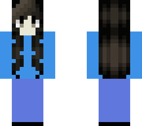 brown hair giel with blue shirt
