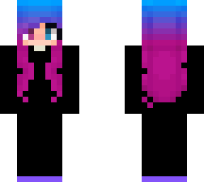 cyan to pink hair girl