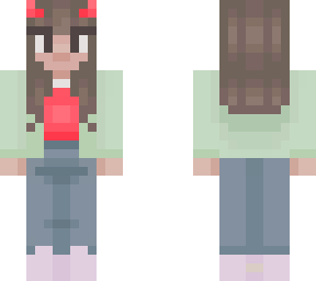 demon girl w/ brown hair, brown eyes