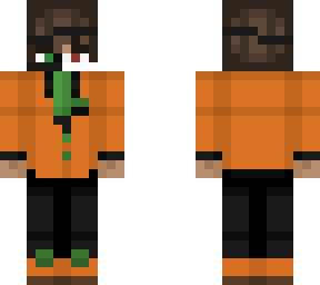 me in a pumpkin-themed suit