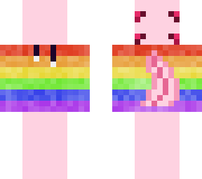 pink axolotl w/ rainbow hoodie