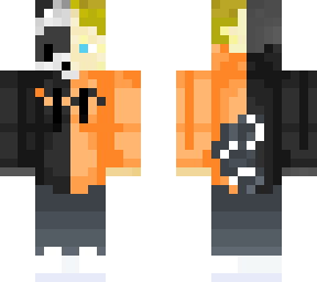 raccoon/human with fundy's orange and black hoodie
