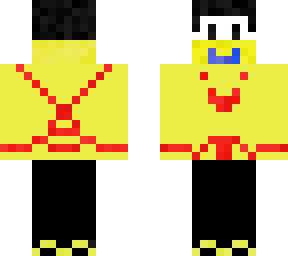 yellow cool boy with red theme or something