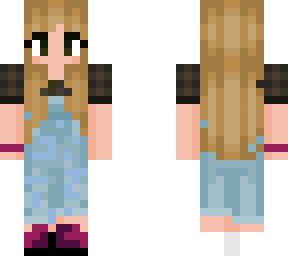 blonde girl with overalls