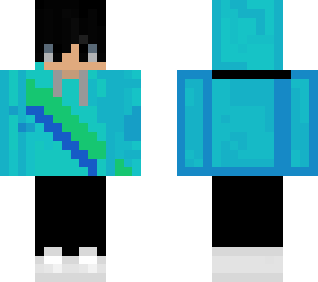 my skin with a cyan hoddie