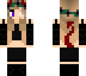 blonde demon wolf girl w/ flower crown + blinded in one eye