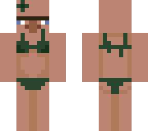 green villager in bikini