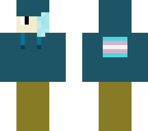 blue hair trans flag