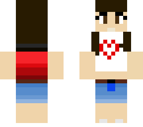 girl wiht jeans and long dyed hair and a white shirt