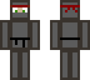 grey ninja with black belt
