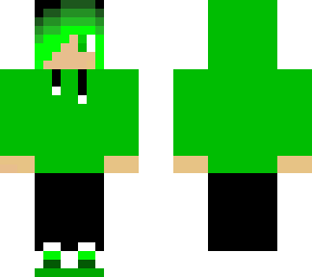 green hair fade and green sweater
