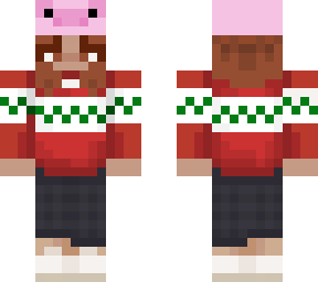 pig brownie girl with red hair | christmas version
