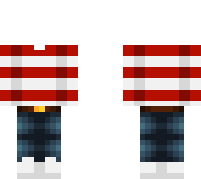 ob - red & white stripe w/ jeans