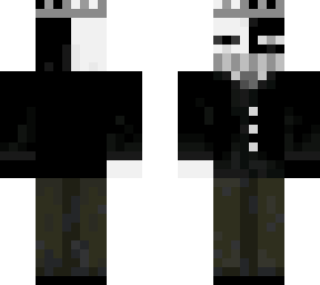 black & white enderman in a suit