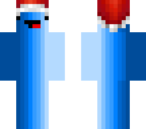 blue ombre with santa hat