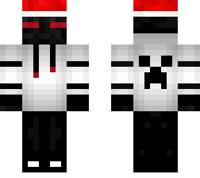 christmas hat enderman in white hoodie