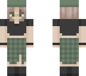 indie green skirt short hair