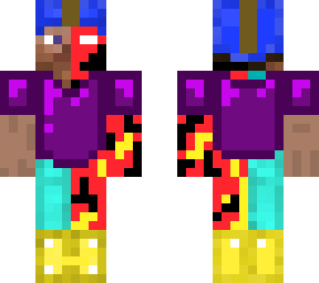lava steve with colored armor