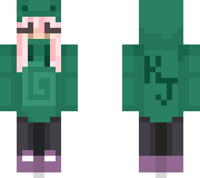 strawberry haired girl in frog hoodie