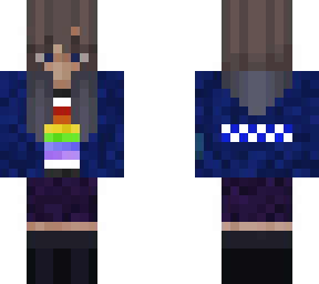 blue jacket and pride shirt