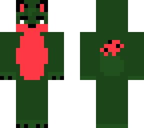 green and pink wolf