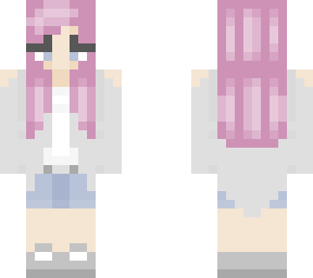 pinkhair,shorthair,grey,cardigan,soft,kawaii,aesthetic,trainers,girl,woman