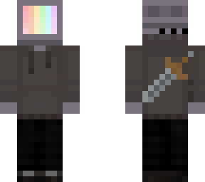 tv head with stones sword