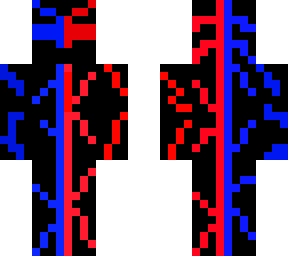 blue and red cyber man