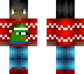 frank in red pepe christmas sweater