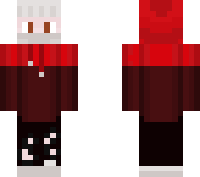 red hoodie + beanie