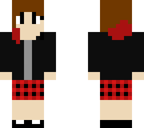 woman with jacket and plaid skirt