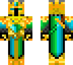 blue and green gold armor