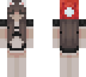 cat maid with santa hat
