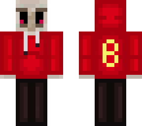 iron golem with red hoodie and black pants