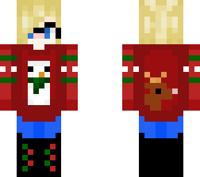 short haired blonde christmas girl