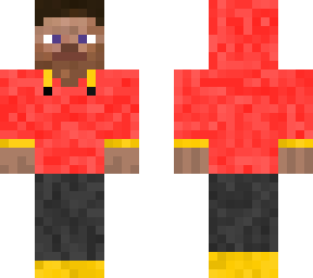 steve wearing a hoodie skin design for migrator cape