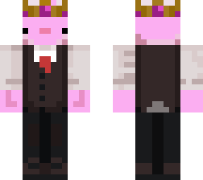 Axolotl in suit | Minecraft Skin