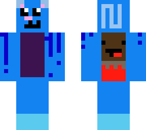cat colored with mega ultra bluee