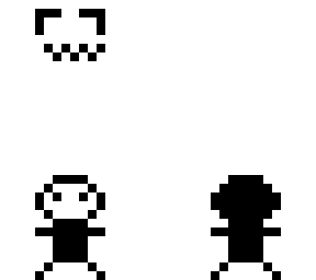 mini stickman and fliying face.