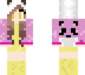 pink and yellow panda girl